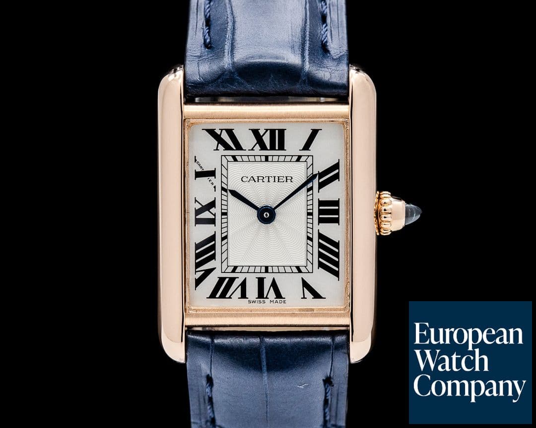 Image of Cartier WGTA0010 Tank Louis Cartier 18K Rose Gold Silver Dial