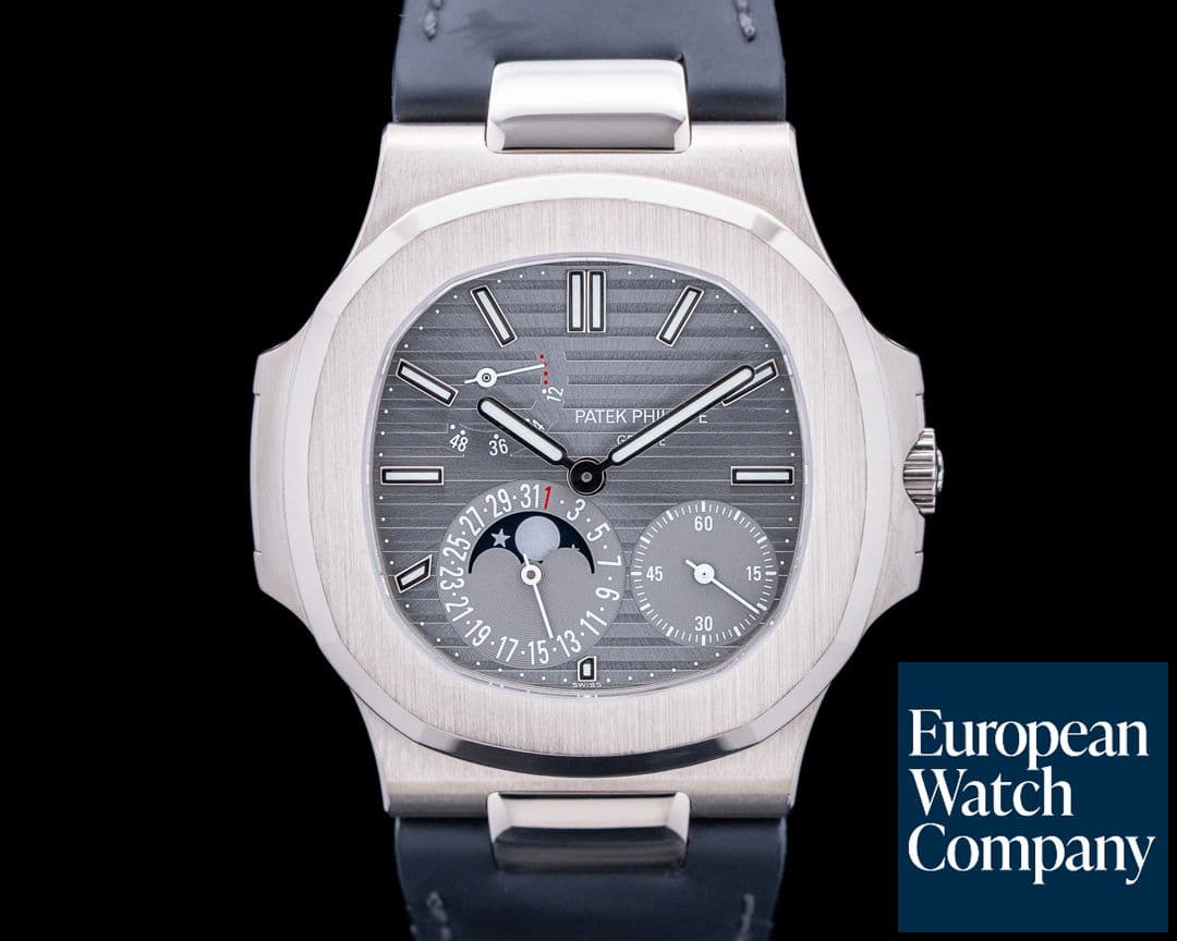 Image of Patek Philippe 5712G Nautilus Power Reserve Moonphase 18K White Gold Gray Dial