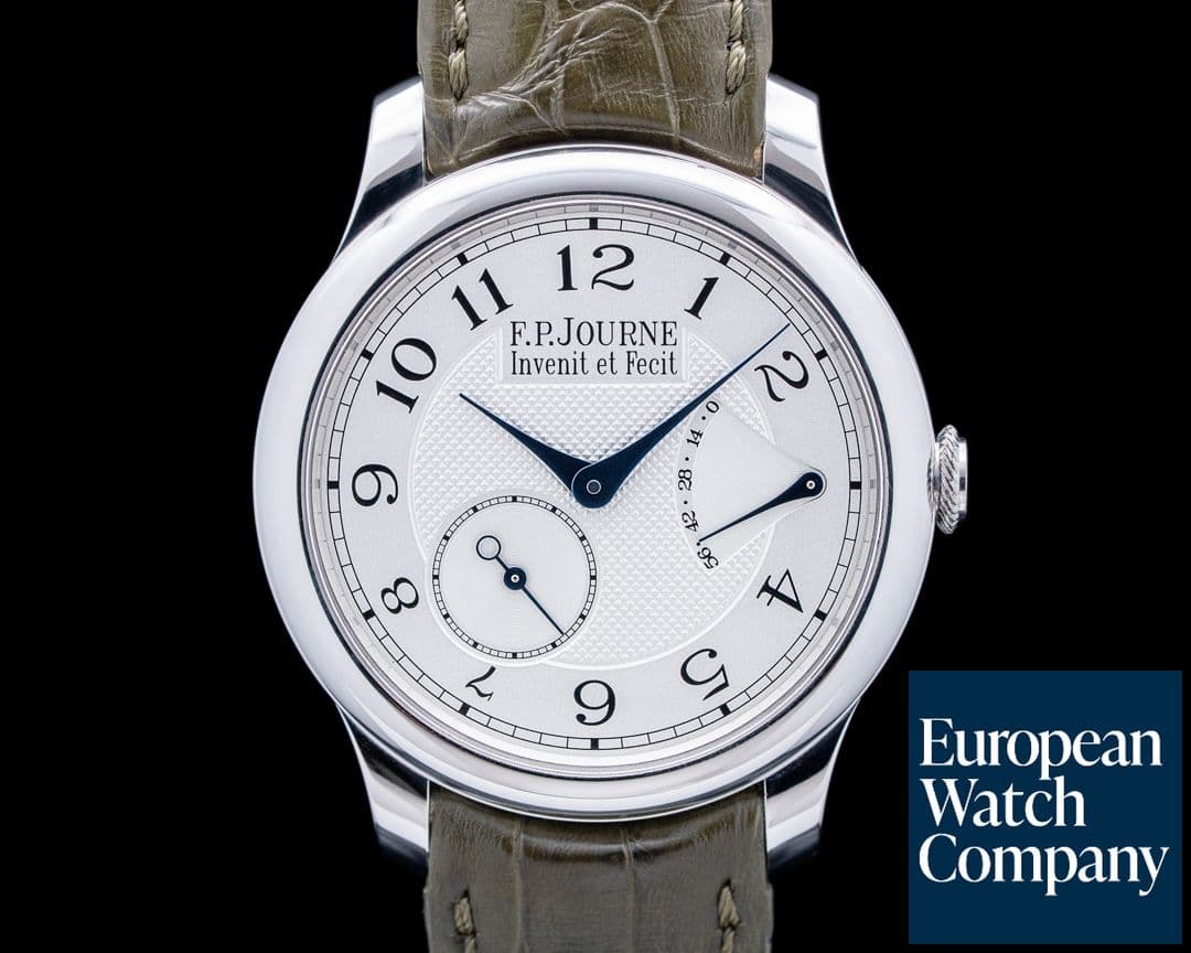 Image of F.P. Journe Chronometre Souverain Platinum Guilloche Silver Dial