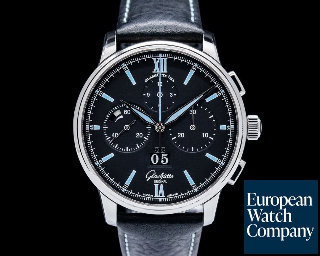 Image of Glashütte Original Senator Chronograph Panorama Date SS Black Dial