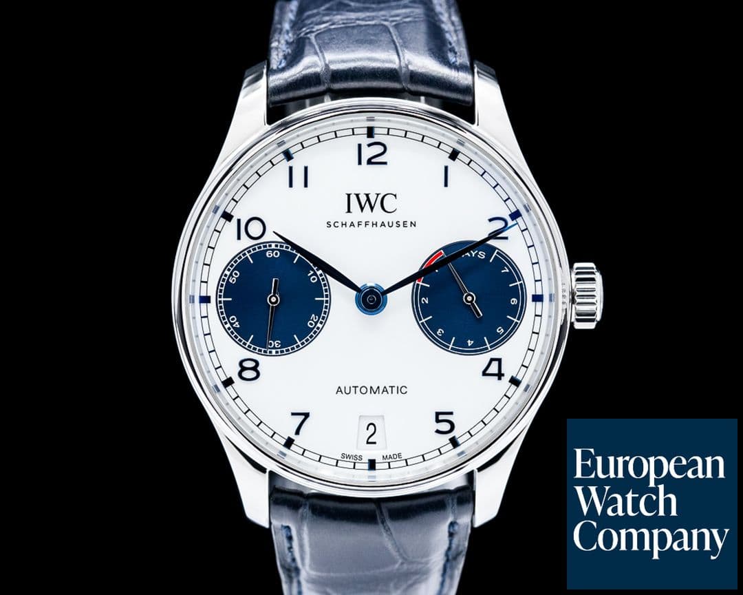 Image of IWC IW500715 Portugieser Automatic SS White and Blue Dial
