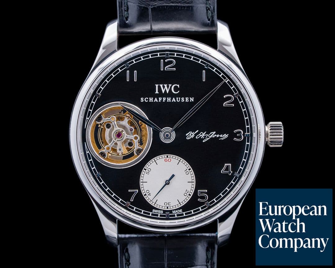 Image of IWC Portugieser Tourbillon F.A. Jones Platinum Black Dial SIGNED LIMITED