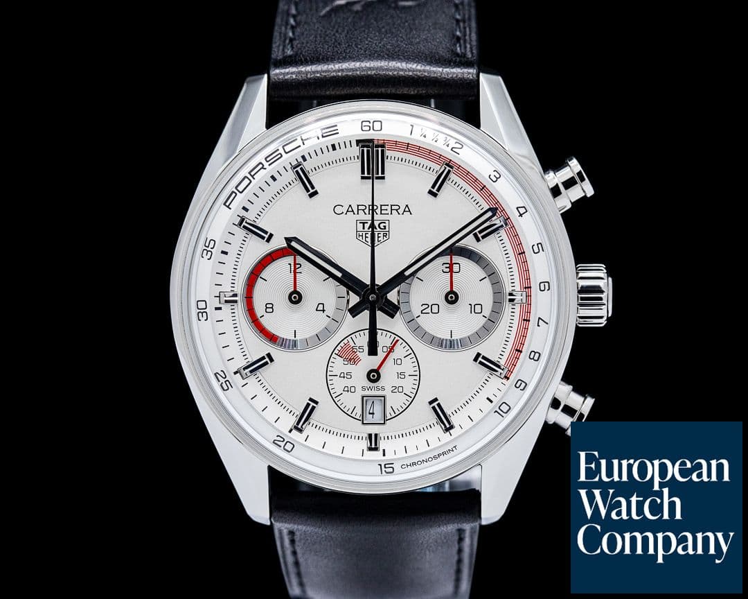 Image of TAG Heuer Carrera Chronosprint x Porsche Special Edition SS Silver Dial
