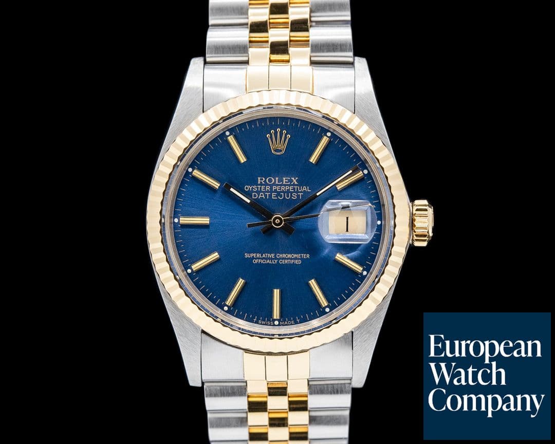 Image of Rolex 16013 Datejust 18K YG / SS Blue Dial Circa. 1987