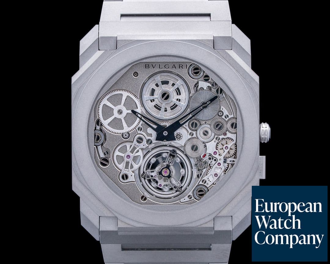 Image of Bulgari 102937 Octo Finissimo Tourbillon Titanium Skeleton Dial LIMITED