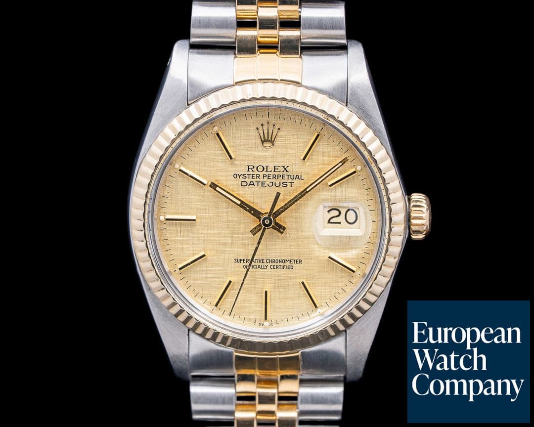 Image of Rolex 16013 Datejust 36 18K YG / SS Champagne Linen Dial