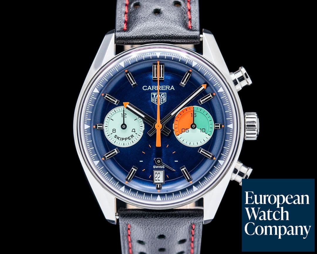 Image of TAG Heuer CBS2213 Carrera Skipper Chronograph SS Blue Dial
