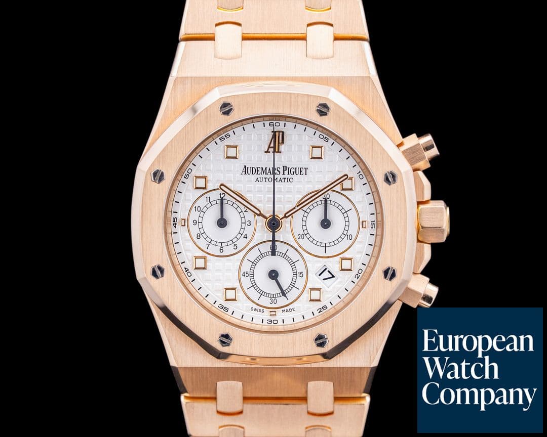 Image of Audemars Piguet 25960OR Royal Oak Chronograph 18K Rose Gold Silver Dial
