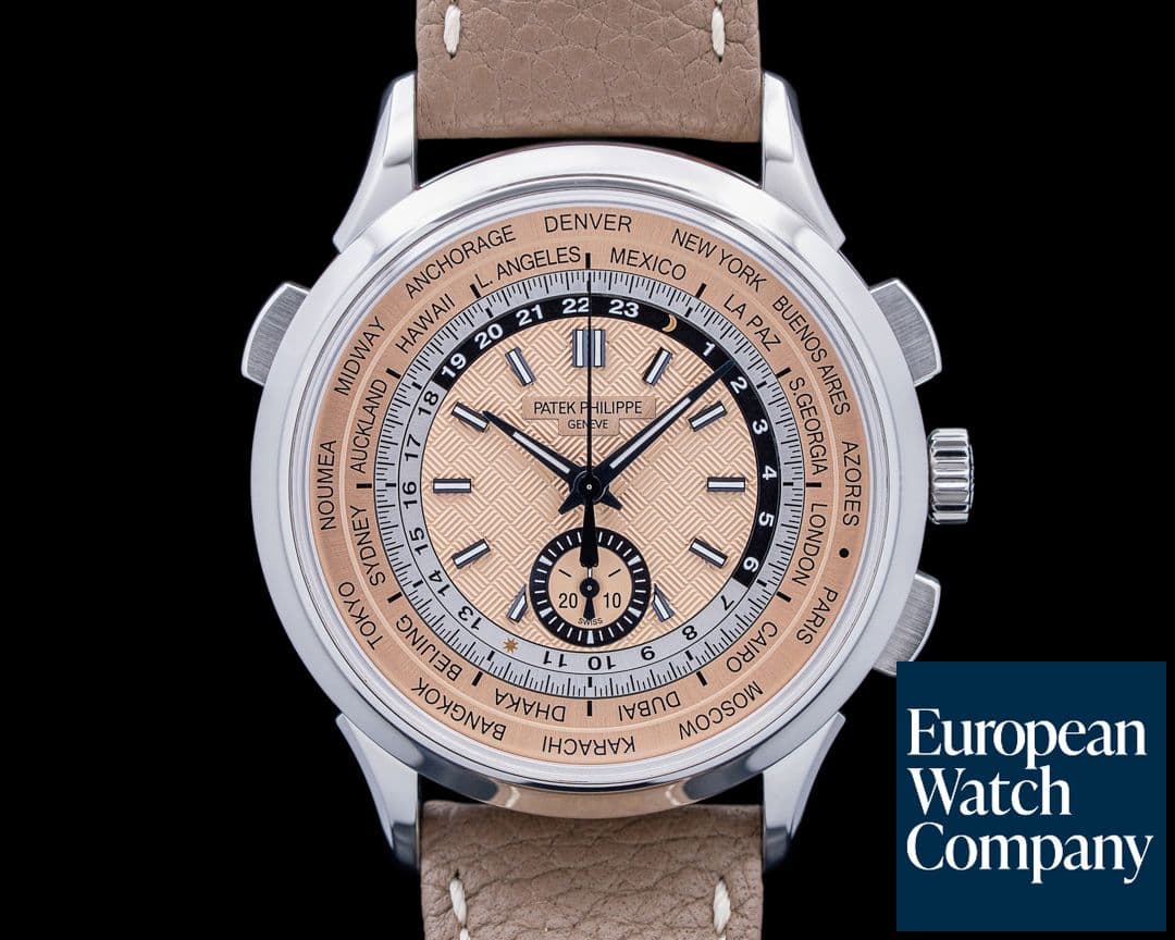 Image of Patek Philippe 5935A World Time Chronograph Flyback SS Salmon Dial