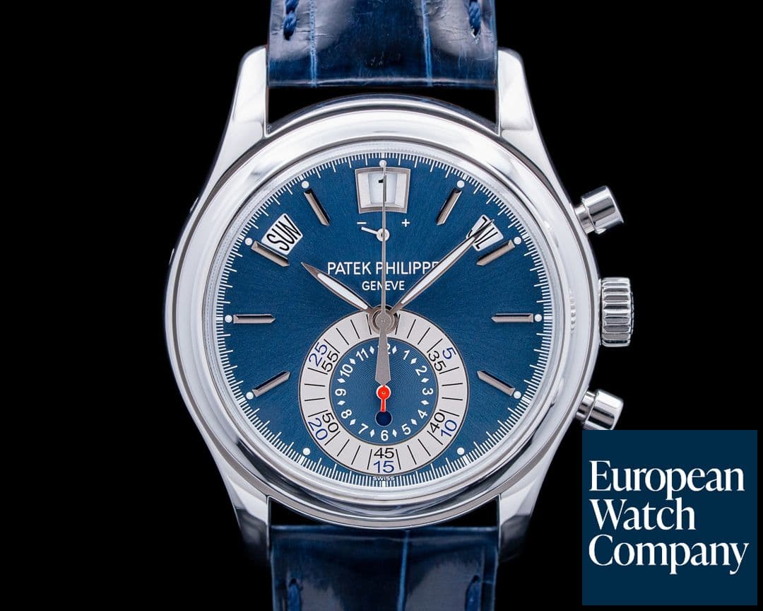 Image of Patek Philippe 5960P Annual Calendar Chronograph Platinum Blue Dial
