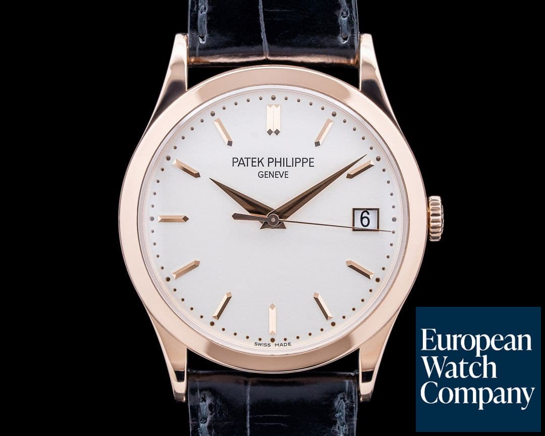 Image of Patek Philippe 5296R Calatrava 18K Rose Gold Silver Dial