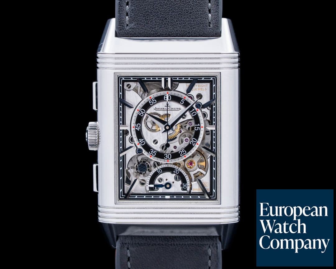 Image of Jaeger-LeCoultre Q389848J Reverso Tribute Chronograph SS Blue Dial