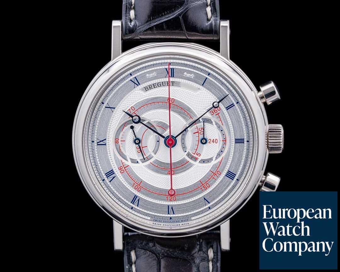 Image of Breguet 5247BB Classique Chronograph 18K White Gold Silver Dial
