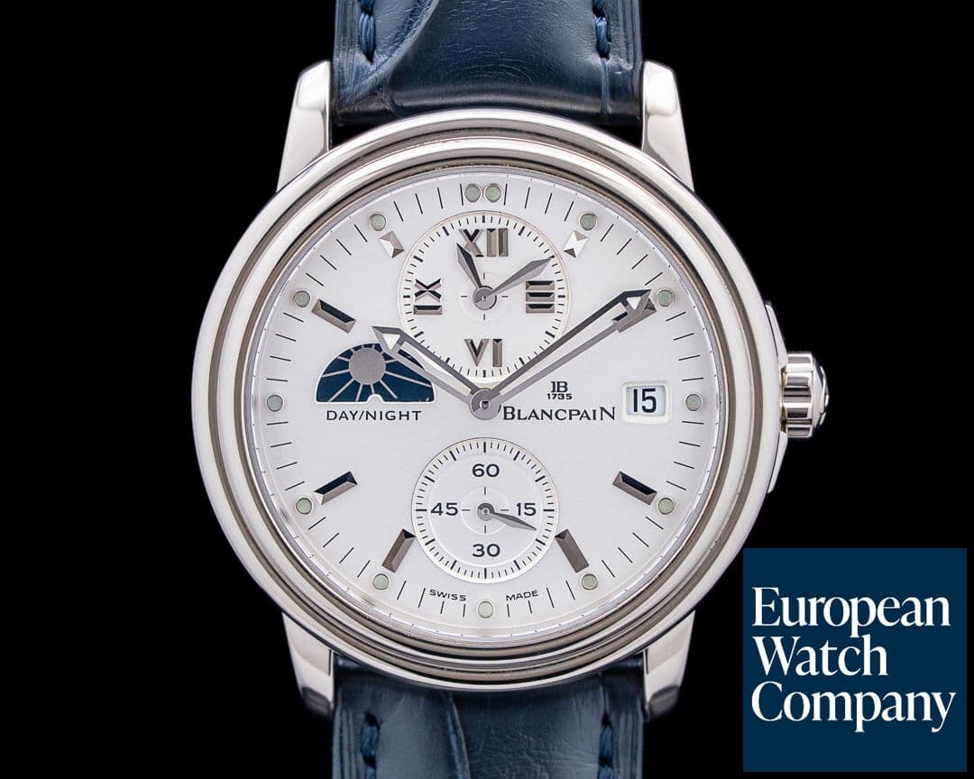 Image of Blancpain 2160 Leman GMT Dual Time Day-Night 18K White Gold Silver Dial LIMITED