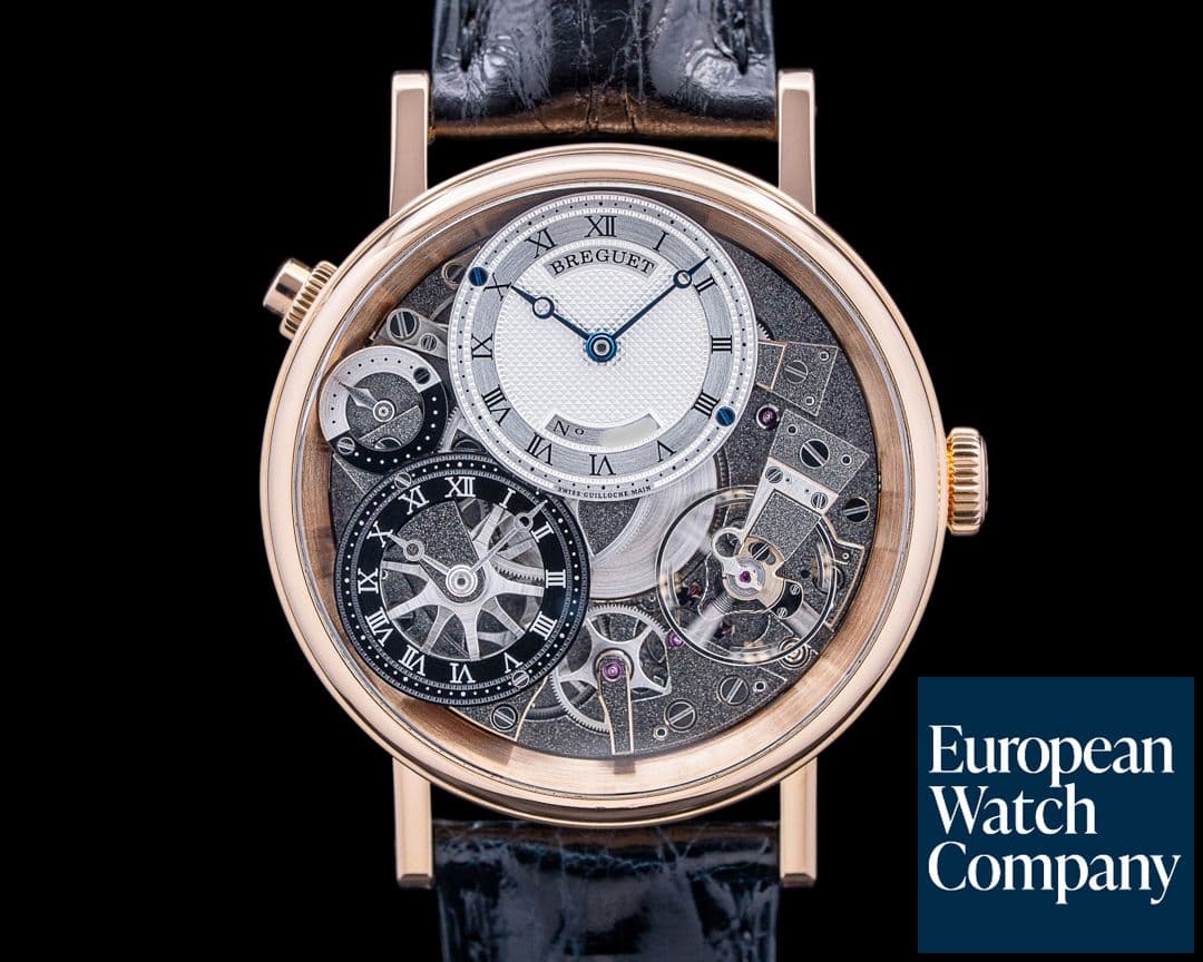 Image of Breguet 7067BR Tradition GMT 18K Rose Gold Silver Dial