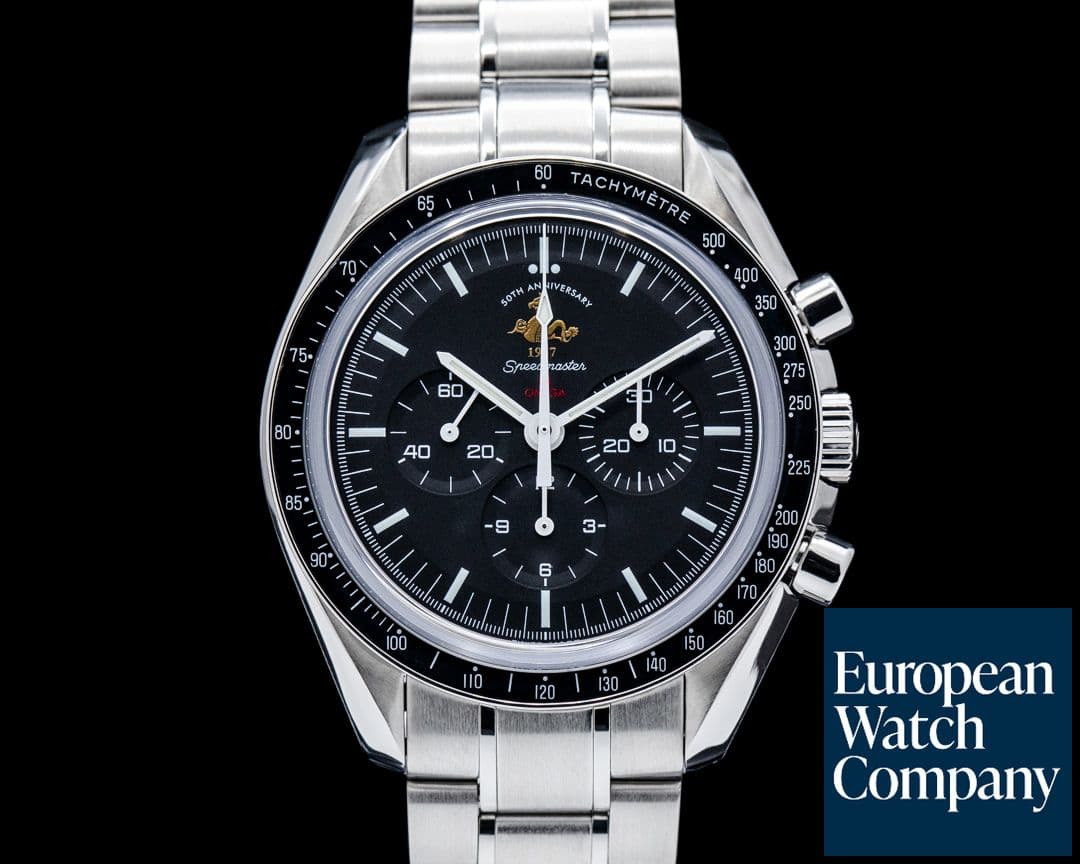 Image of Omega Speedmaster Professional Moonwatch "50th Anniversary" SS Black Dial