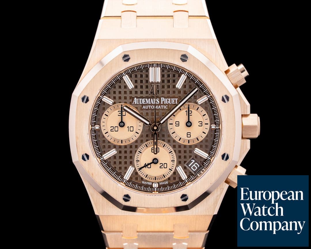 Image of Audemars Piguet 26239OR Royal Oak Chronograph 18K Rose Gold Brown Dial