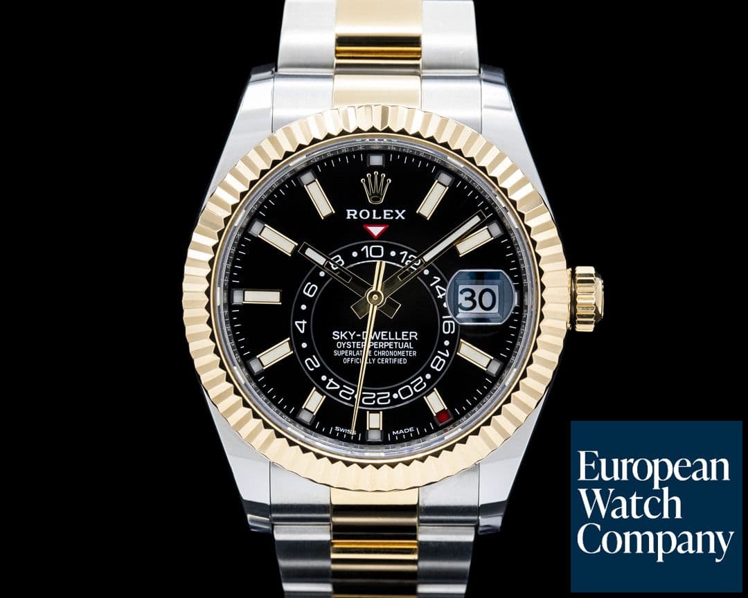 Image of Rolex 326933 Sky-Dweller SS / 18K YG Black Dial