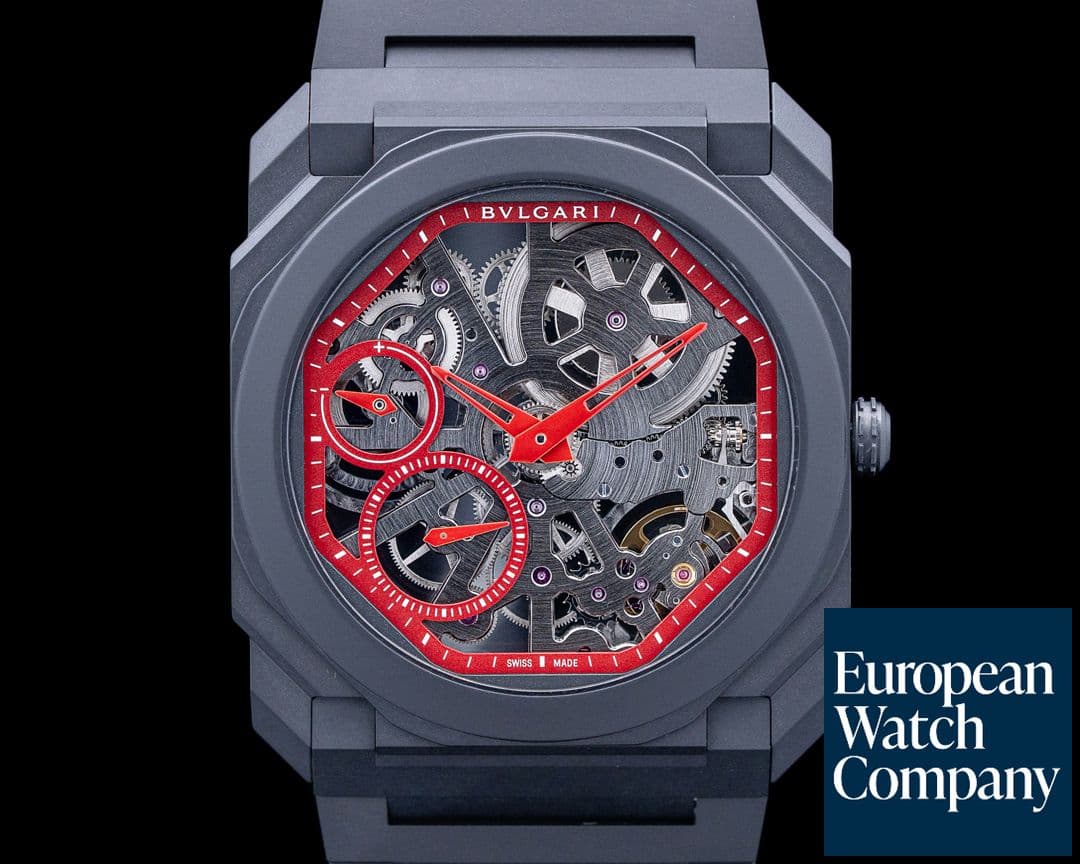 Image of Bulgari 103527 Octo Finissimo Ceramic Skeleton Red Dial