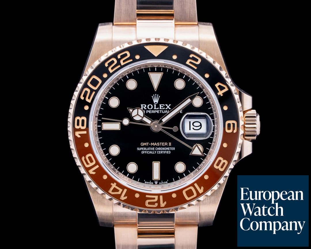 Image of Rolex 126715CHNR GMT Master II "Root Beer" 18K Everose Gold Black Dial