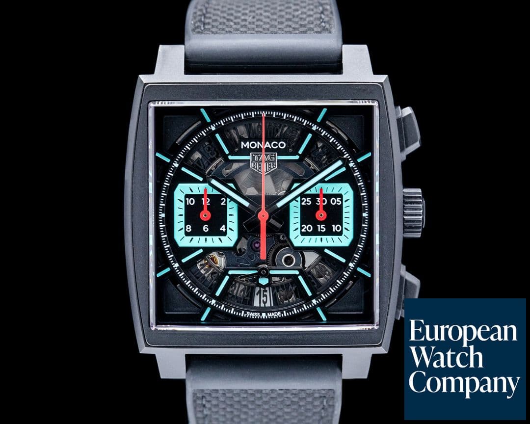 Image of TAG Heuer Monaco Chronograph Black DLC Titanium Skeleton Dial