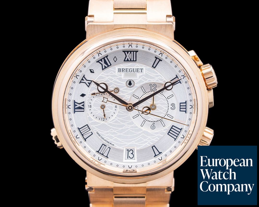 Image of Breguet 5547BR Marine Alarme Musicale 18K Rose Gold Silver Dial