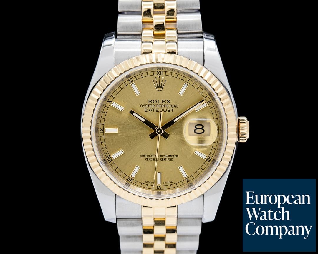 Image of Rolex 116233 Datejust 36 Jubilee SS / 18K YG Champagne Dial