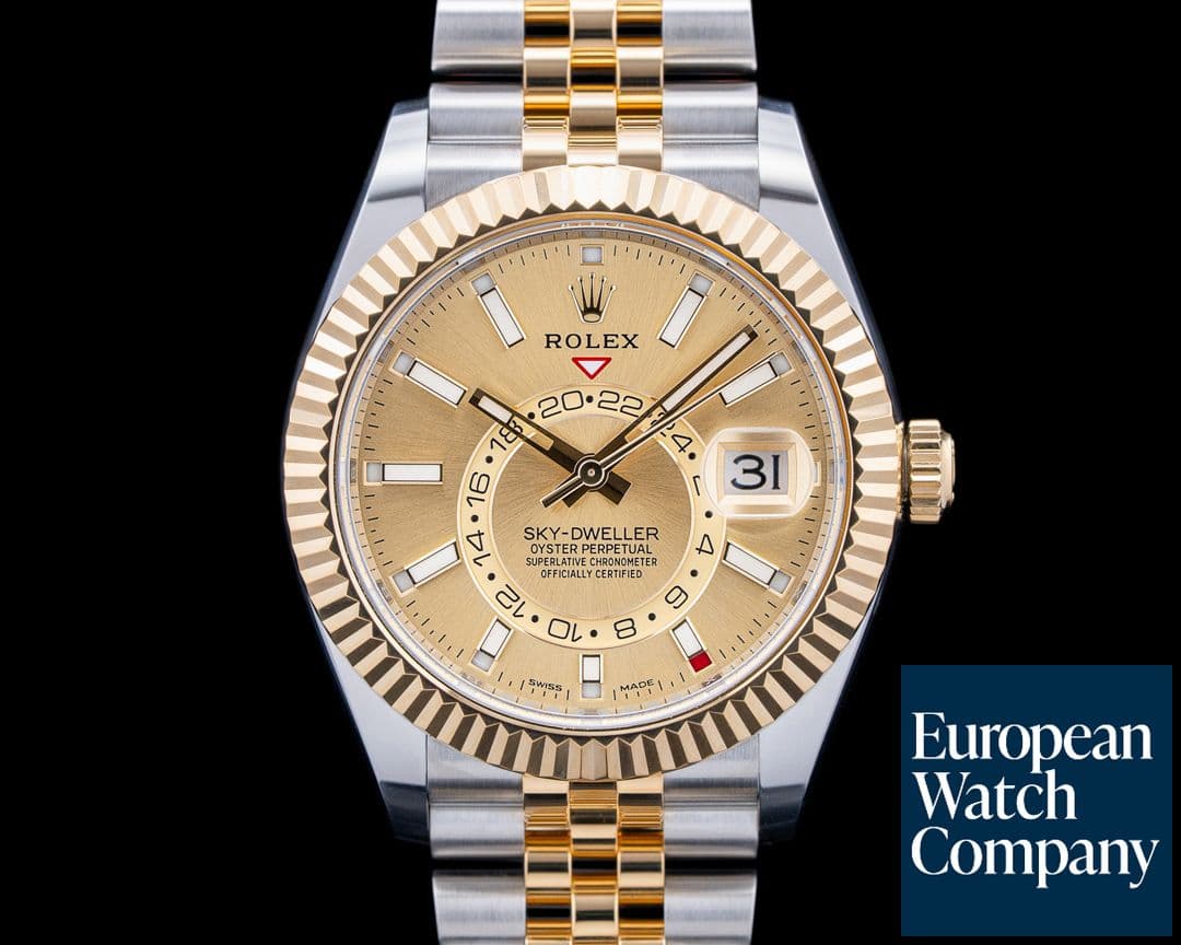 Image of Rolex 326933 Sky-Dweller Jubilee SS / 18K Yellow Gold Champagne Dial