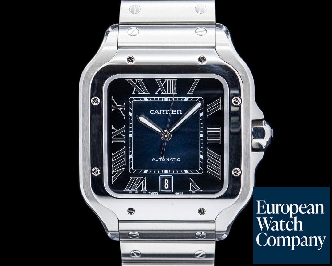 Image of Cartier WSSA0030 Santos de Cartier Large SS Blue Dial