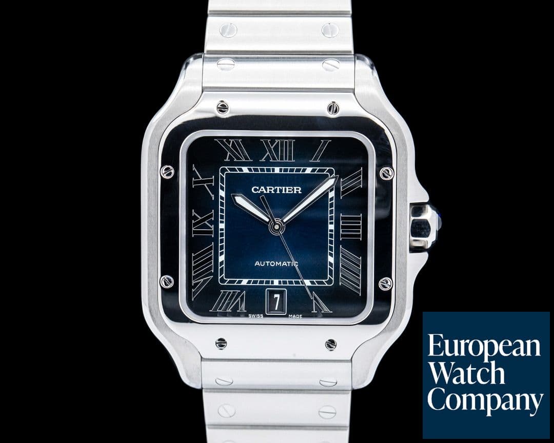 Image of Cartier WSSA0013 Santos de Cartier SS Blue Dial