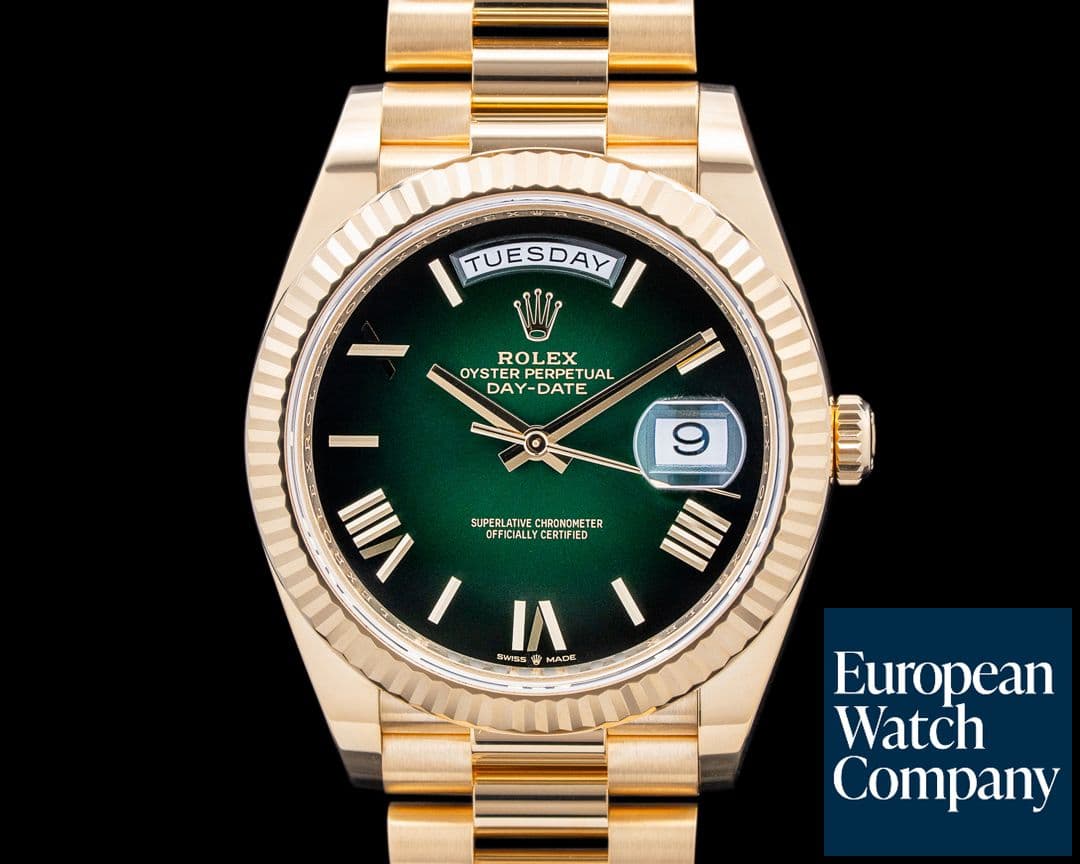 Image of Rolex 228238 Day-Date 40MM 18K Yellow Gold Green Roman Dial 2025