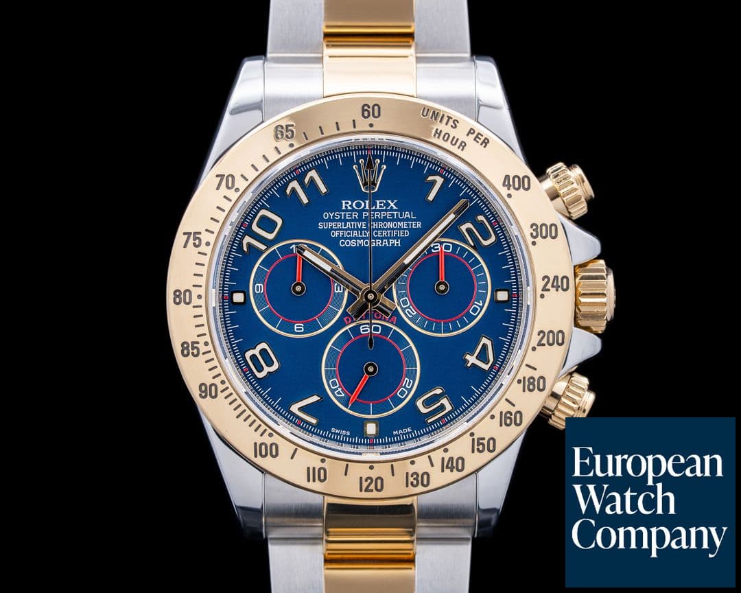 Image of Rolex 116523 Daytona 18K Yellow Gold / SS Blue Arabic Racing Dial