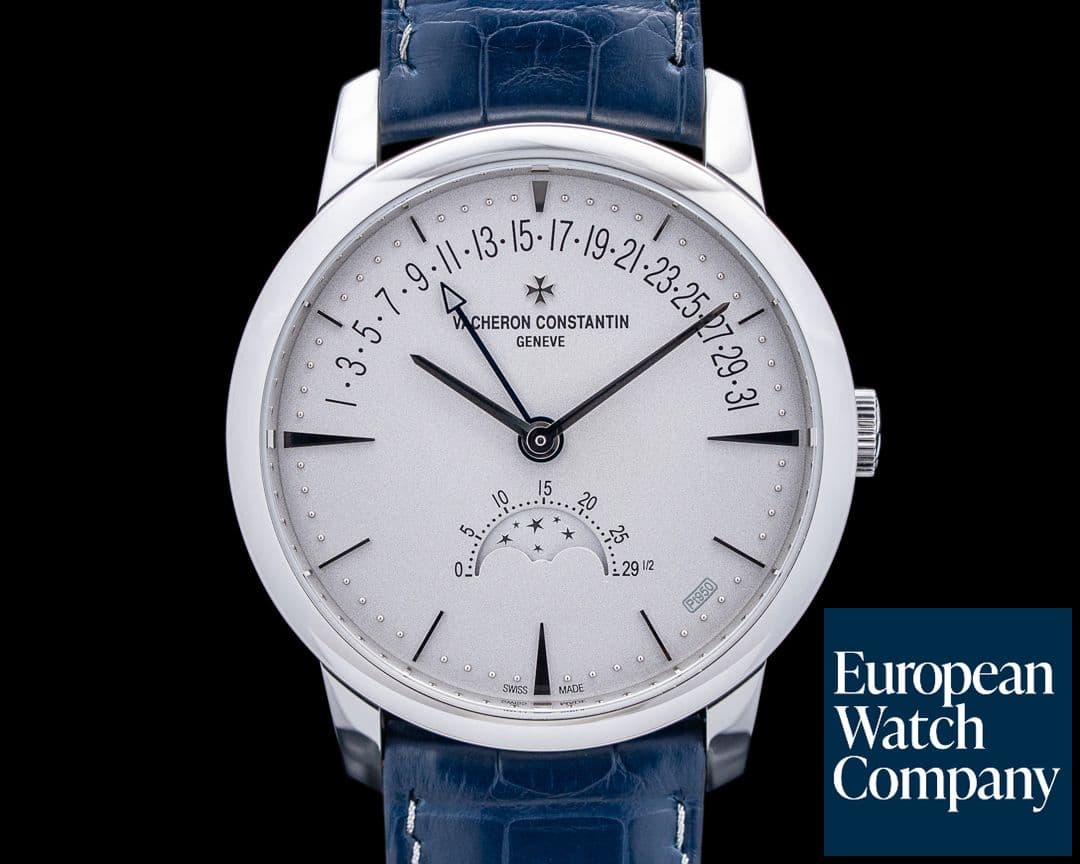 Image of Vacheron Constantin Patrimony Moon Phase Retrograde Date Platinum Gray Dial LIMITED