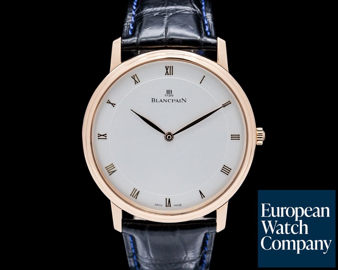 Image of Blancpain 4053 Villeret Ultra-Slim 18K Rose Gold Silver Dial