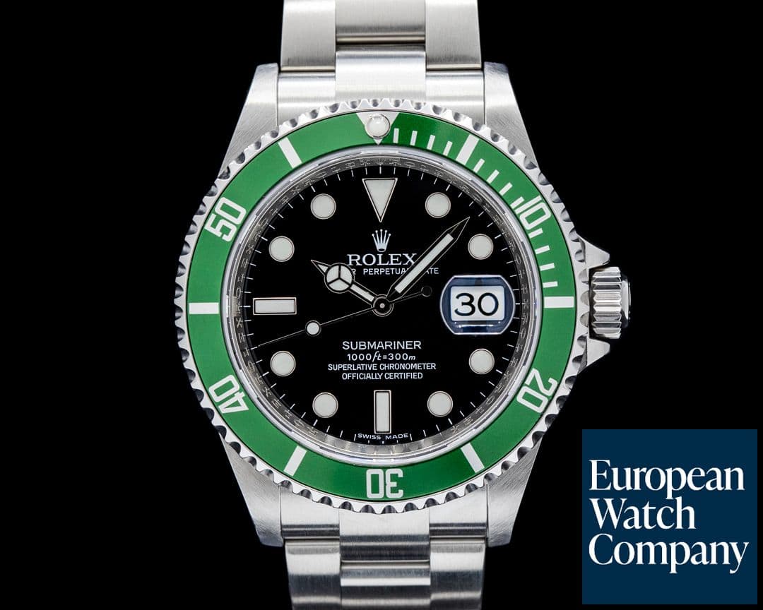 Image of Rolex 16610LV Kermit Submariner Date SS Black Dial