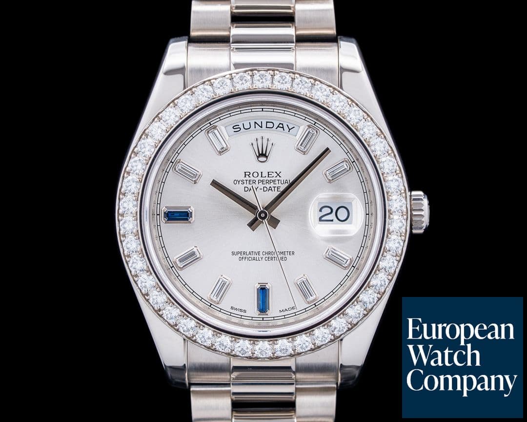 Image of Rolex 218349 Day-Date II Diamonds 18K White Gold Silver Dial