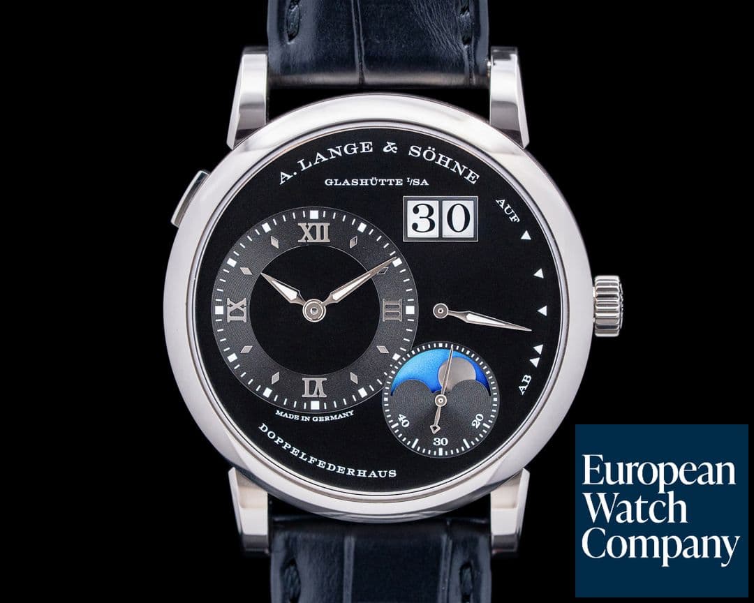 Image of A. Lange & Söhne 192.029 Lange 1 Moon Phase 18K White Gold Black Dial