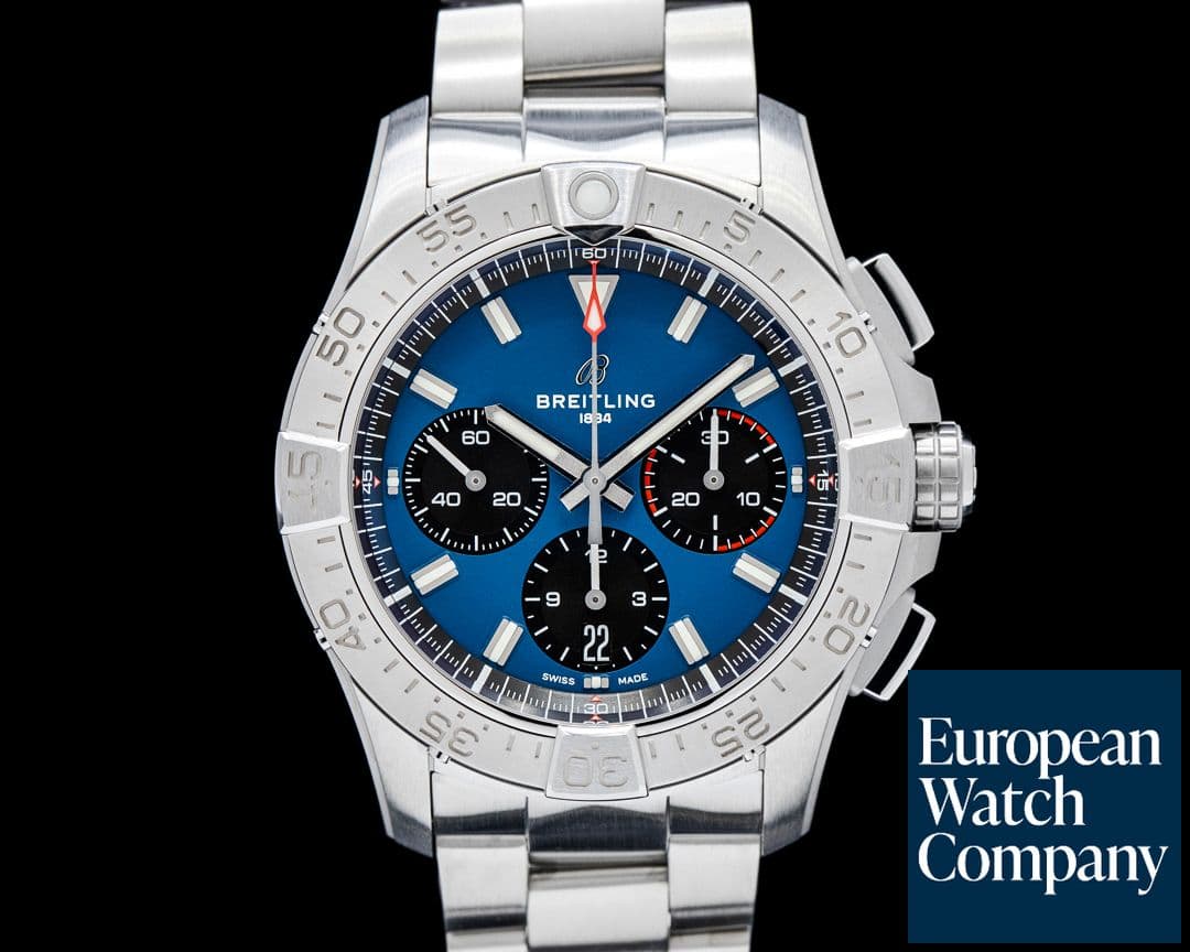 Image of Breitling AB0146 Avenger B01 Chronograph 42 SS Blue Dial