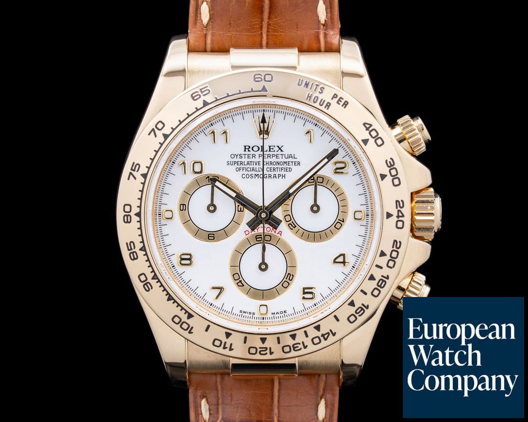 Image of Rolex 116518 Daytona 18K Yellow Gold White Arabic Dial