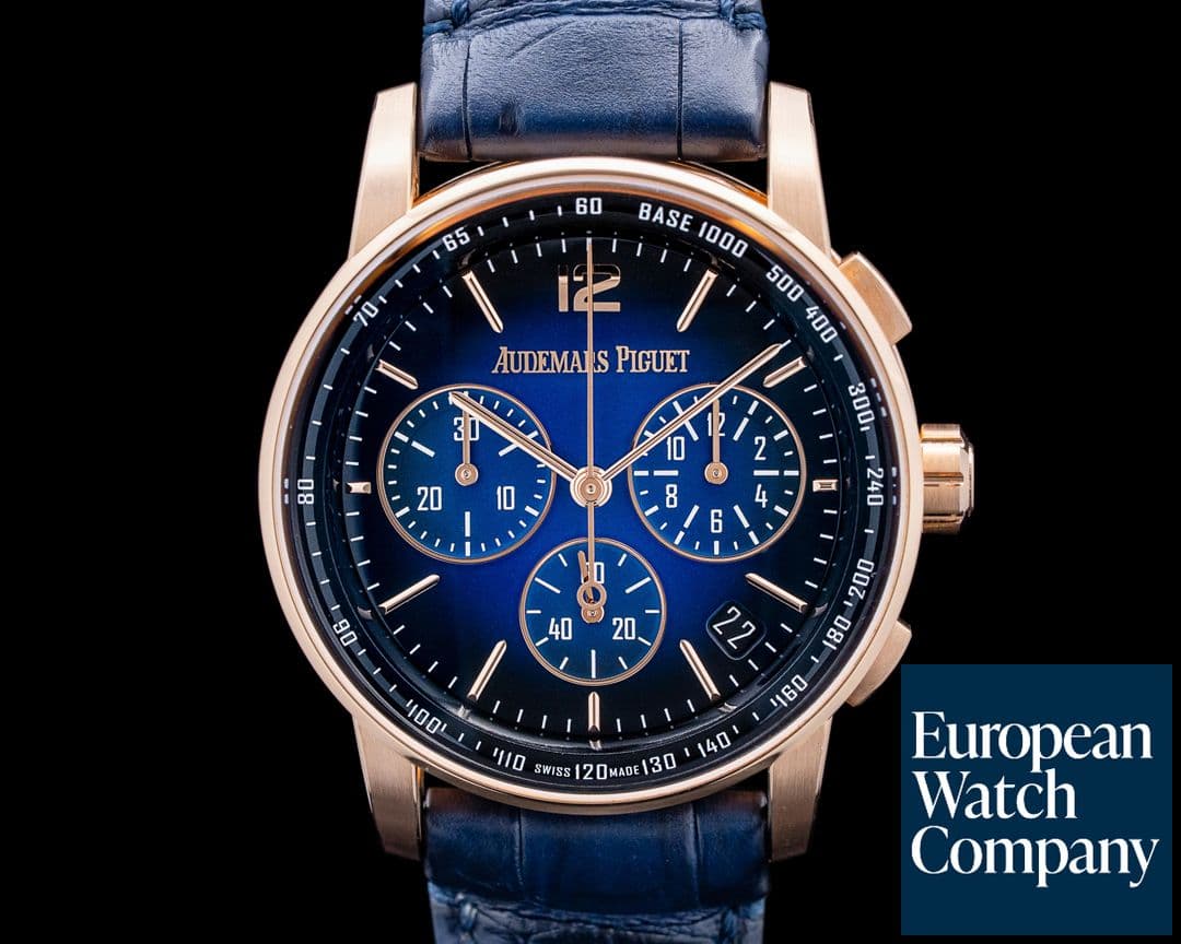 Image of Audemars Piguet 26393OR Code 11.59 Chronograph 18K Rose Gold Blue Dial