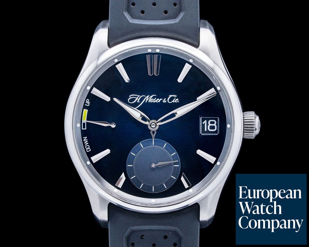 Image of H. Moser & Cie. 3800-1200 Pioneer Perpetual Calendar SS Midnight Blue Fume Dial