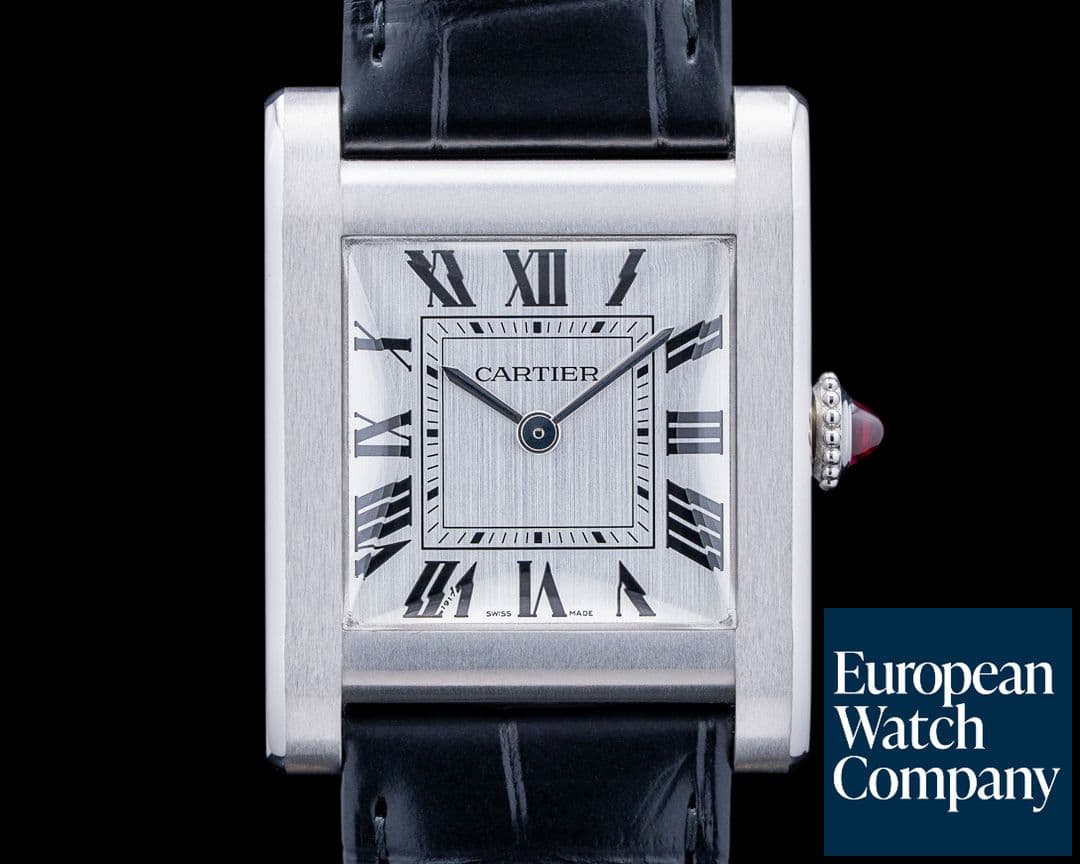 Image of Cartier WGTA0109 Tank Normale Platinum Silver Dial