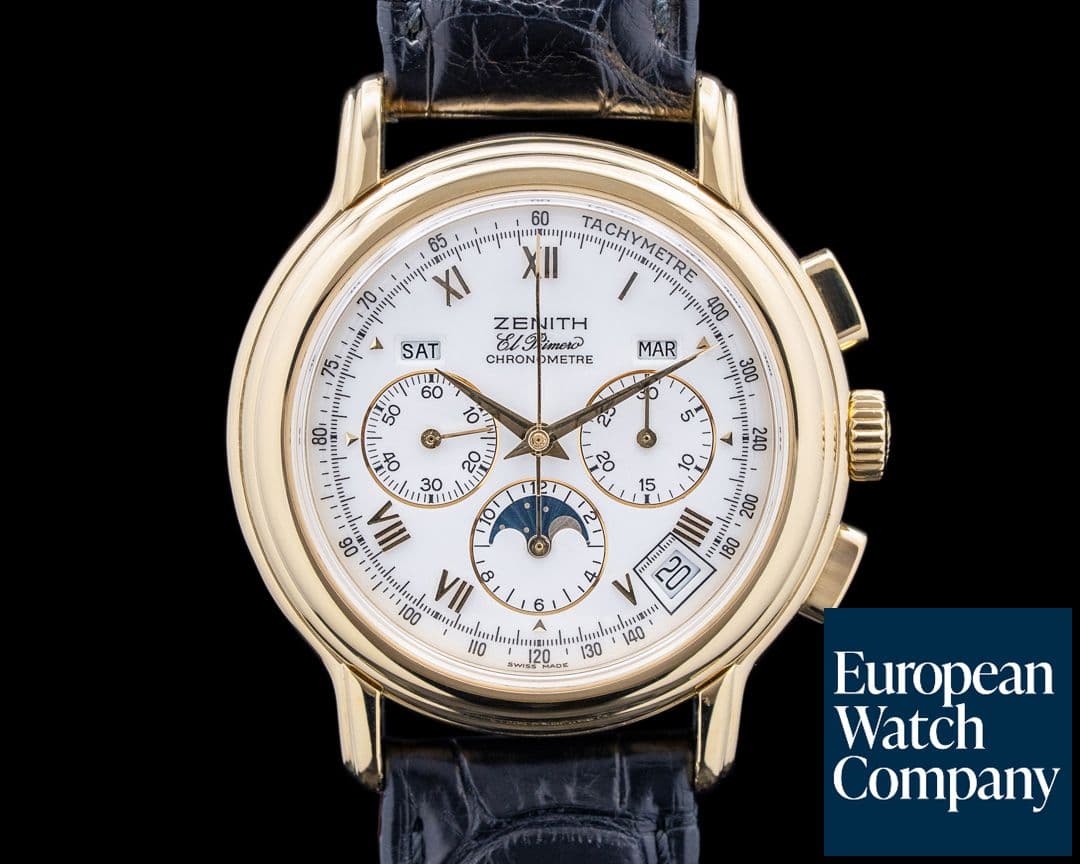 Image of Zenith El Primero Chronomaster Moon 18K Yellow Gold White Dial