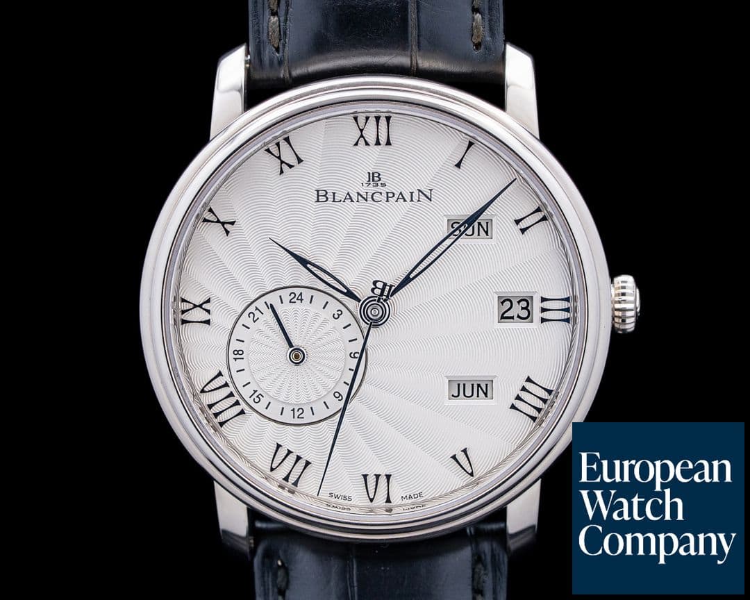 Image of Blancpain 6670 Villeret Quantieme Annuel GMT 18K White Gold Silver Dial 2026