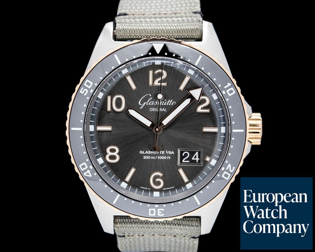 Image of Glashütte Original SeaQ Panorama Date 18k RG / SS Gray Dial