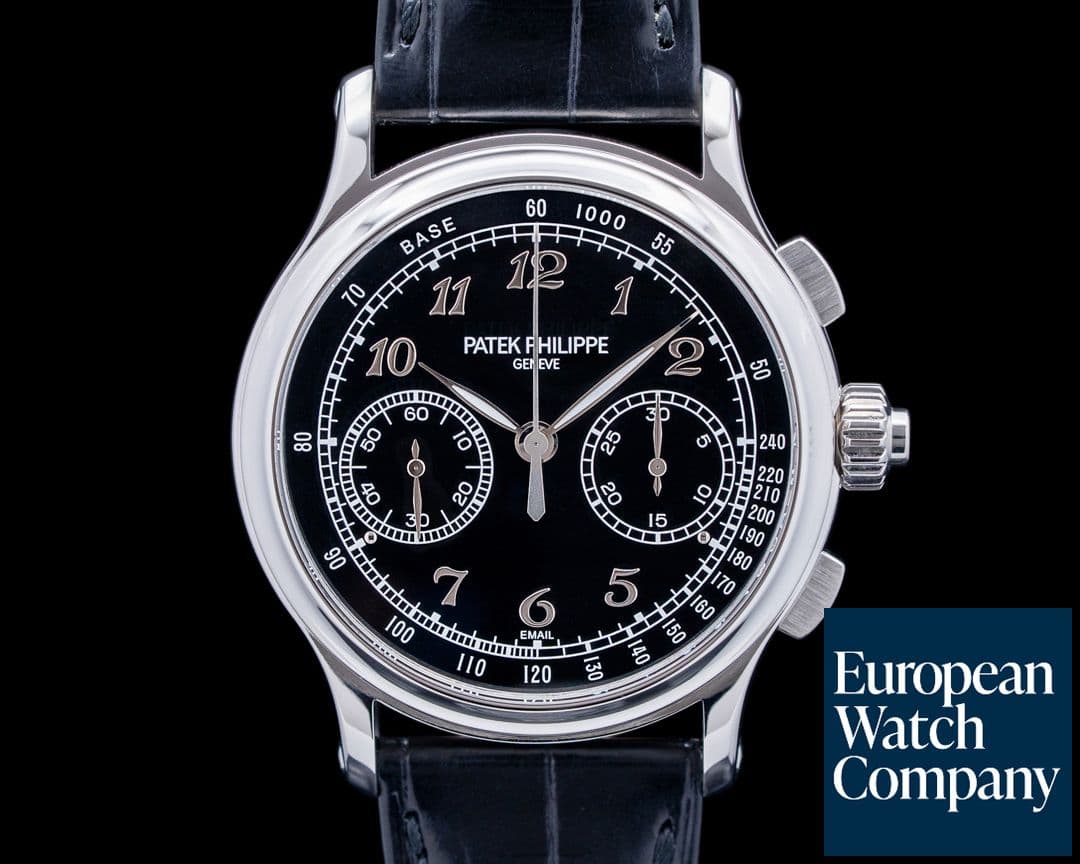 Image of Patek Philippe 5370P Split Seconds Chronograph Platinum Black Enamel Dial