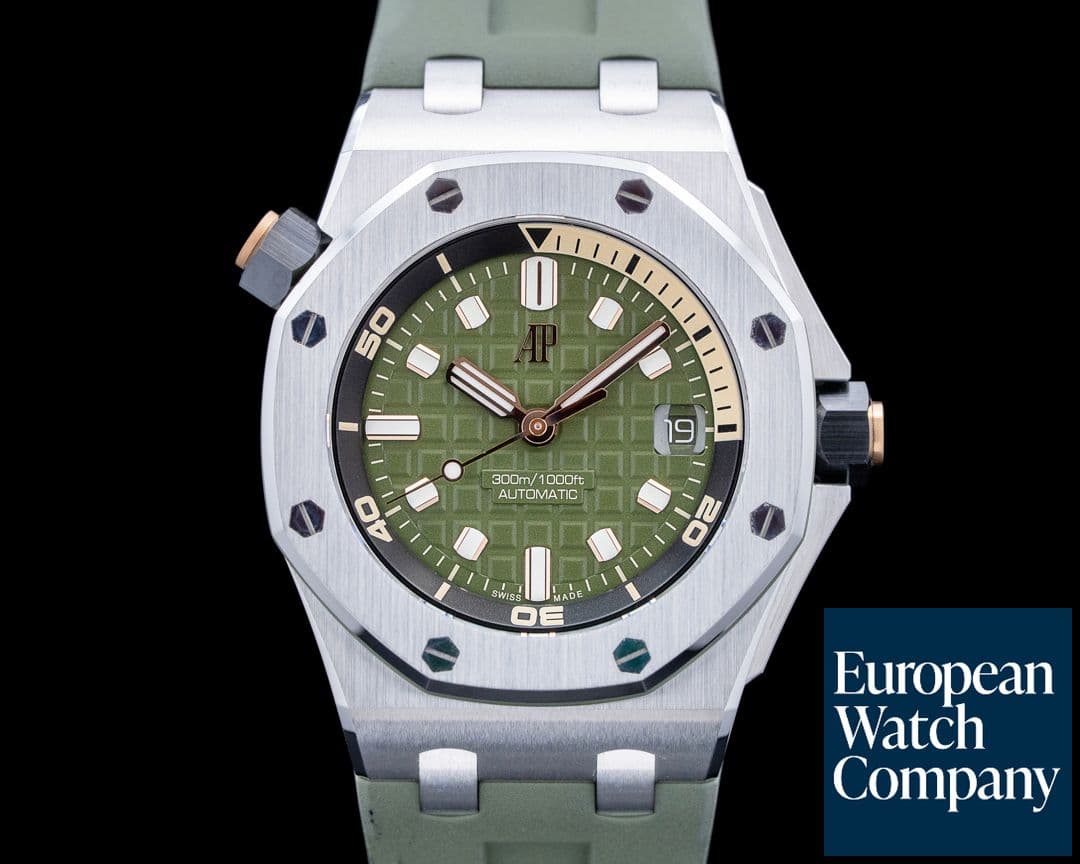 Image of Audemars Piguet 15720ST Royal Oak Offshore Diver SS Khaki Green Dial