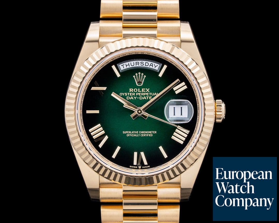 Image of Rolex 228238 Day-Date 40MM 18K Yellow Gold Green Roman Dial 2025