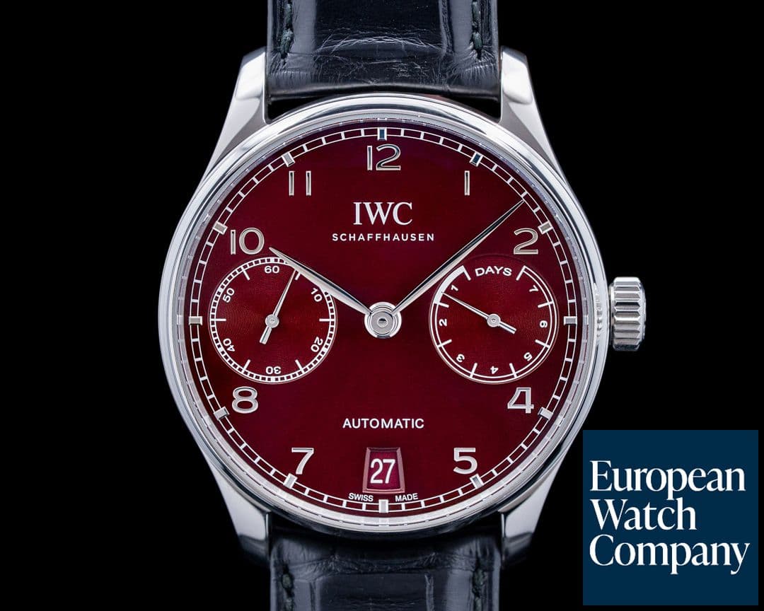 Image of IWC IW500714 Portugieser Automatic SS Burgundy Dial