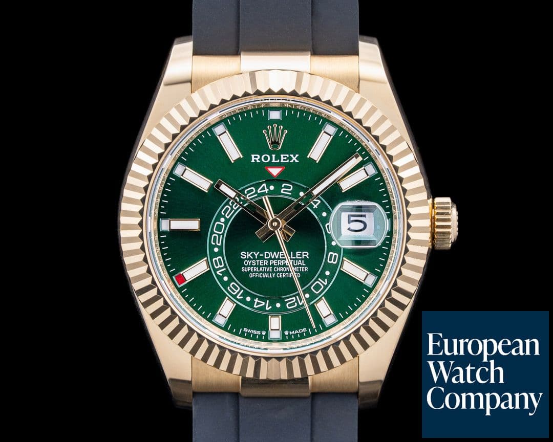 Image of Rolex 336238 Sky-Dweller 18K Yellow Gold Green Dial 2025